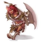  axe breasts chains cleavage frfr red_eyes red_hair weapon 