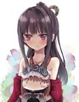  atelier_(series) atelier_meruru atelier_totori bare_shoulders black_hair blush blush_stickers character_doll doll_hug maromi_(am97) mimi_houllier_von_schwarzlang red_eyes solo stuffed_toy totooria_helmold |_| 