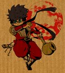  ganbare_goemon goemon japanese_clothes ninja pipe spiked_hair spiky_hair weapon 