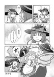  comic greyscale highres hinanawi_tenshi monochrome multiple_girls nagae_iku touhou translated yoekosukii 