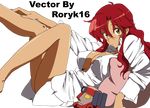  cleavage dress_shirt no_bra open_shirt signed tengen_toppa_gurren-lagann vector yoko_littner 