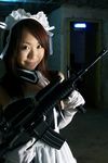  assault_rifle cosplay gun m4_carbine maid photo rifle smile solo weapon 