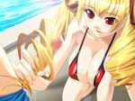  bikini blonde fingernails hairjob koisuru_o_neesan_ha_urahara mizugi oshioki_sweetie red_eyes tekoki 