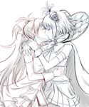  comic couple greyscale kiss long_hair magical_girl mahou_shoujo_madoka_magica miki_sayaka misu_kasumi monochrome multiple_girls oktavia_von_seckendorff ponytail sakura_kyouko short_hair spoilers yuri 