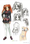  bra character_design pantsu school_uniform sketch thighhighs yukirin 