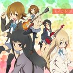  akiyama_mio bad_id bad_pixiv_id black_eyes black_hair blonde_hair blue_eyes brown_eyes brown_hair cardigan drumsticks guitar hair_down hajime_(hajime-ill-1st) hirasawa_yui instrument k-on! kotobuki_tsumugi long_hair multiple_girls nakano_azusa pantyhose school_uniform short_hair tainaka_ritsu twintails 