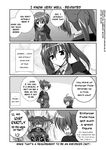  anger_vein angry aura closed_eyes comic doujinshi greyscale hard_translated lyrical_nanoha mahou_shoujo_lyrical_nanoha_strikers mikage_takashi military military_uniform monochrome multiple_girls subaru_nakajima teana_lanster translated tsab_ground_military_uniform twintails uniform 