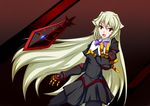  aq_interactive arcana_heart arcana_heart_3 atlus examu long_hair pantyhose red_eyes skirt sword weapon weiss 