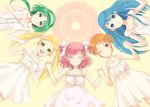  ^_^ akimoto_komachi blonde_hair blue_eyes blue_hair brown_eyes brown_hair closed_eyes dress green_eyes green_hair happy holding_hands kasugano_urara_(yes!_precure_5) long_hair mamii minazuki_karen multiple_girls natsuki_rin one_eye_closed pink_hair precure short_hair short_twintails smile twintails two_side_up very_short_hair yellow_eyes yes!_precure_5 yumehara_nozomi 