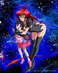  age_difference amaha_masane amaha_rihoko ass black_hair family happy mother_and_daughter red_hair smile witchblade yellow_eyes 