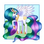  alicorn equine female feral friendship_is_magic horn horse mammal my_little_pony pegacorn pony princess_celestia_(mlp) solo unknown_artist winged_unicorn wings 