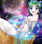  bathing dress_shirt kisume no_bra pantsu see_through shimapan string_panties tagme thighhighs touhou wet_clothes 