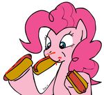  female feral food friendship_is_magic fur horse hot_dog ketchup mammal my_little_pony no_gag_reflex pink_fur pinkie_pie_(mlp) plain_background pony solo suggestive suggestive_food unknown_artist white_background wiener 