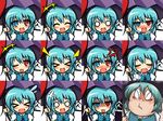  &gt;_&lt; :d :p ;p anger_vein bad_id bad_pixiv_id banned_artist blue_eyes blue_hair blush closed_eyes expressions faceset gegege_no_kitarou heterochromia kisaragi_zwei multiple_views o_o one_eye_closed open_mouth parody red_eyes short_hair smile tatara_kogasa tears tongue tongue_out touhou umbrella xd 