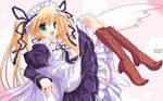  blonde boots green_eyes happiness high_res hiiragi_anri maid tagme tenmaso twintail wallpaper 