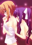  arisa_bannings blush breasts licking lyrical_nanoha mahou_shoujo_lyrical_nanoha multiple_girls nude saki_chisuzu tsukimura_suzuka yuri 