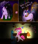  book chair cloud cobweb comic crazy crescent_moon crying cupcakes cupcakes_(mlp_fanfic) cyb3rwaste dialog door english_text equine female feral friendship_is_magic fur he helium horn horse houseplant insane kerosene_lamp kidney lamp library mammal moon musical_note my_little_pony night pink_fur pinkie_pie_(mlp) pony purple_eyes retort scar stars stiches stitches text twilight_sparkle_(mlp) unicorn window wings 