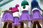  4girls akimoto_komachi dutch_angle hiding minazuki_karen natsuki_rin poorly_tagged precure school_uniform skirt tagme voyeurisme yumehara_nozomi 