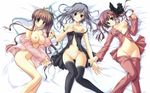  3girls akane_iro_ni_somaru_saka cameltoe katagiri_yuuhi nagase_minato nipples oppai tachibana_mikoto tagme thighhighs vagina 