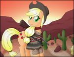  blonde_hair cactus desert equine female feral friendship_is_magic green_eyes gun hair hat horse mammal my_little_pony poncho pony ranged_weapon rock solo unknown_artist weapon wester western 