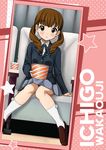  brown_eyes brown_hair bucket character_name dutch_angle extra k-on! long_hair photo_(object) ryunnu school_uniform sitting solo twintails wakaouji_ichigo 