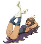  anus armpit_hair arms_up boots censored dark_skin denim earrings erect_nipples feathers hair_feather headband high_heels jeans legs_up long_hair lying male on_back open_mouth oshiri pants pants_down penis pointless_censoring pubic_hair tank_top testicles tongue very_long_hair waki 