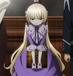  blonde gosick gothic_lolita green_eyes headdress loli neck_ribbon very_long_hair victorica_de_blois victorique_de_broix 