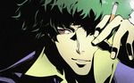  bad_id bad_pixiv_id cigarette cowboy_bebop dante0718 green_hair high_contrast male_focus open_mouth red_eyes smoking solo spike_spiegel 
