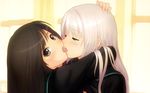  2girls hug kiss long_hair tongue tony キス 抱っこ 長い髪 