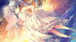  game_cg gray_hair hoshi_no_ouji-kun qp:flapper ringo_aoi sunset twintails water wedding_dress 