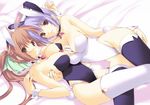  2girls animal_ears ayane_(dead_or_alive) bed breasts cleavage dead_or_alive find_similar kasumi_(dead_or_alive) large_breasts lying oppai poorly_tagged tagme usamimi yuri 