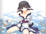  amaduyu_tatsuki aruruu nipple_slip open_shirt utawarerumono water 