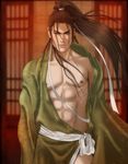 abs chest chinese_clothes dynasty_warriors long_hair ma_chao male male_focus muscle pecs shin_sangoku_musou solo 
