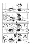  :&lt; blush cat_tail chibi comic doujinshi food frills fruit greyscale hat highres hinanawi_tenshi hoshino_souichirou kemonomimi_mode long_hair masochism monochrome multiple_girls nagae_iku peach saturday_night_fever shawl short_hair spanking sparkle tail touhou trembling 