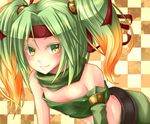  gradient_hair green_hair headband multicolored_hair reeze,_whirlwind_of_gusta smile twintails yu-gi-oh! 