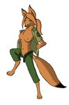  breasts canine female fox green_eyes mackdog mammal nipples plain_background ranger solo trixi_the_vixen white_background 