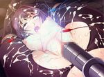  aojiru bdsm blue_eyes bondage breasts censored clit_torture dildo dutch_angle electricity electrocution game_cg hongou_yukino knees_on_chest kowaku_no_toki large_breasts large_insertion long_hair nipple_torture nipples oppai pain pantyhose purple_hair rolleyes rope scream torn_clothes torn_pantyhose torture vagina vibrator 