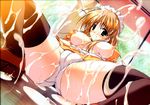  cameltoe cream maid misakura_nankotsu nipples oppai pantsu spread_legs thighhighs waitress 