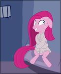  bed blue_eyes cell crazy darkstalkerlati equine female feral friendship_is_magic fur hair horse insane looking_at_viewer mammal my_little_pony pink_body pink_fur pink_hair pinkamena_(mlp) pinkie_pie_(mlp) pony smile solo straight_jacket straitjacket 