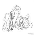  collar female furries_with_pets incendax isk'karra leash male nude plain_background scalie tail white_background 