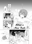  =_= akiyama_mio blush breast_grab breasts comic eyes_closed grabbing hair_up hard_translated head_bump injury k-on! monochrome nishiuri_warito nude onsen short_hair tainaka_ritsu translated yuri 