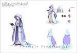  alternate_costume banpai_akira book character_sheet cloak floating hood koumajou_densetsu koumajou_densetsu_1 long_hair patchouli_knowledge pixel_art purple_hair sample slippers touhou very_long_hair 