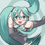  blush female girl green_eyes green_hair hatsune_miku hypnosis mind_control open_mouth spiral_eyes unagi88 vocaloid 