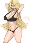  blonde_hair blue_eyes bra breasts cynthia getter hips huge_breasts kitsune-tsuki_(getter) lingerie lipstick long_hair makeup navel panties pokemon shirona_(pokemon) underwear wide_hips 