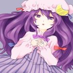  bad_id bad_pixiv_id hat long_hair lowres mot patchouli_knowledge ribbon solo touhou 