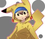  anna-his bandana bandanna brown_eyes brown_hair cosplay inazuma_eleven inazuma_eleven_(series) inazuma_eleven_go nishizono_shinsuke pikachu pikachu_(cosplay) pokemon 