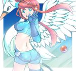  1girl blush fuuro_(pokemon) gym_leader poke_ball pokeball pokemon smile swana swanna 