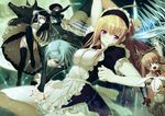  anna carnevale_della_luce_della_luna cornalina fixed garter_belt iris_(carnevale) lunaria maid oosaki_shinya pantsu perla shimapan thighhighs 