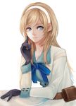  blonde_hair blue_eyes blush end_of_eternity gloves hairband happy reanbell smile solo 