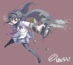  akemi_homura bra casing_ejection es_(eisis) gun hairband handgun homu lingerie m1911 magical_girl mahou_shoujo_madoka_magica panties pantyhose pink_bra pink_panties pistol racking_slide revision shell_casing solo underwear weapon 